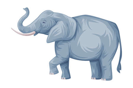 Elephant as Thailand Symbol and Famous Animal Vector Illustrationのイラスト素材