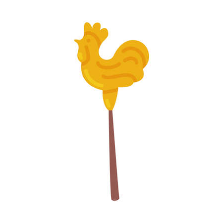 Sugar Candy Cock on Stick as Russian Treat Vector Illustrationのイラスト素材