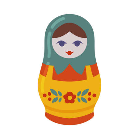 Matryoshka Doll or Nesting Doll as Russian Wooden Symbol Vector Illustrationのイラスト素材