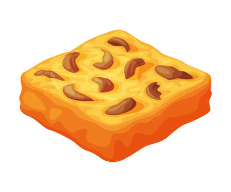 Baked Pie Made from Pastry Dough with Sweet Filling Vector Illustrationのイラスト素材