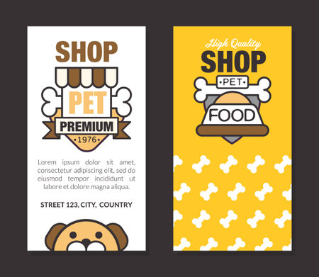 Pet Premium Shop or Store Banner Design with Logo Vector Templateのイラスト素材