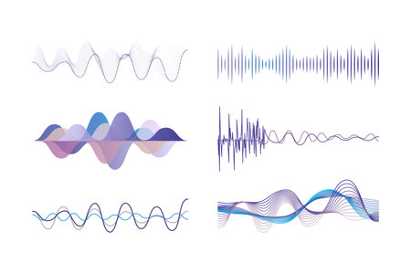 Sound Waves and Frequency Audio Waveform and Voice Graph Signal Vector Set