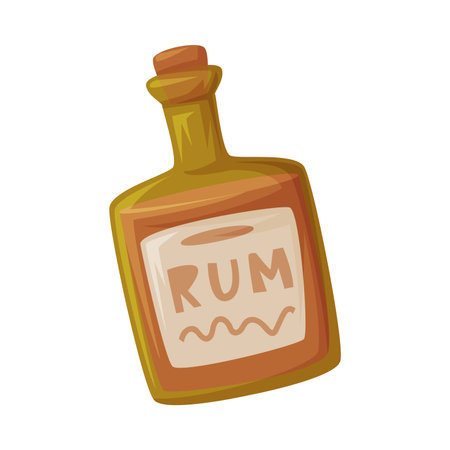 Alcohol Rum Bottle as Wild West Object Vector Illustrationのイラスト素材
