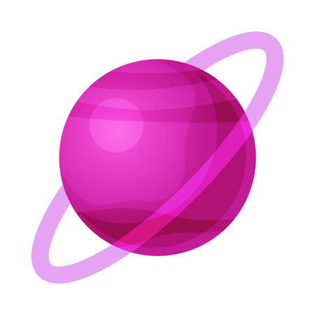 Purple Planet with Ring as Outer Space Vector Illustrationのイラスト素材