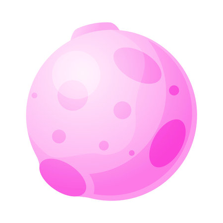 Purple Planet with Crater as Outer Space Vector Illustrationのイラスト素材