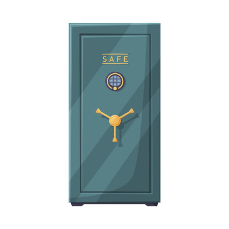 Closed Metal Safe or Strongbox for Securing Valuable Object Vector Illustrationのイラスト素材