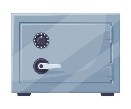 Closed Metal Safe or Strongbox for Securing Valuable Object Vector Illustrationのイラスト素材
