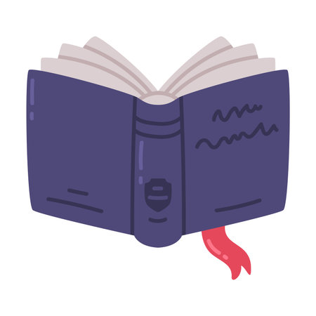 Hardback book with bookmark. Science, hobby, education concept cartoon vector illustrationのイラスト素材