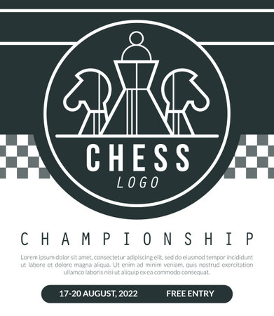 Chess Game Tournament or Match Banner Design Vector Templateのイラスト素材