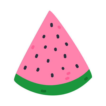 Fresh Watermelon Slice as Creative Element Isolated on White Background Vector Illustrationのイラスト素材