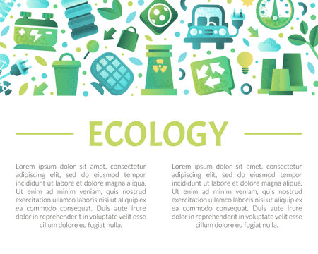 Ecology brochure template. Eco and alternative energy technologies can be used for industry statistic , business data vectorのイラスト素材