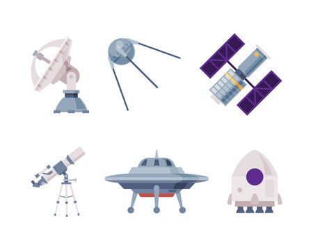 Outer Space Objects for Universe Exploration Vector Setのイラスト素材