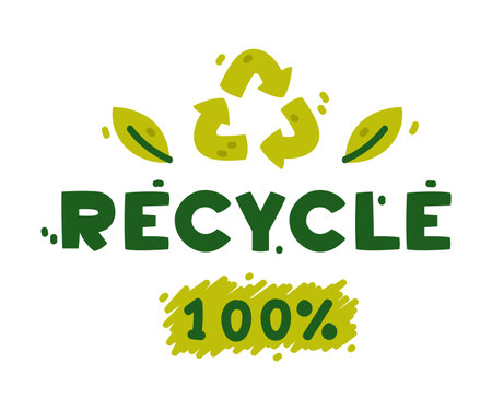 Ecology Recycle Badge and Green Eco Label Vector Templateのイラスト素材