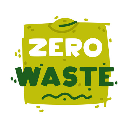 Ecology Zero Waste Badge and Green Eco Label Vector Templateのイラスト素材