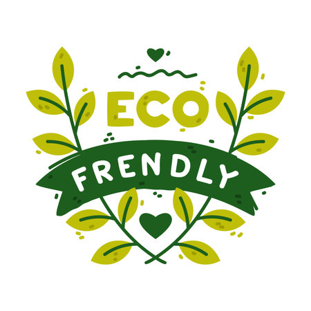 Ecology Badge and Green Eco Label or Sticker Vector Templateのイラスト素材