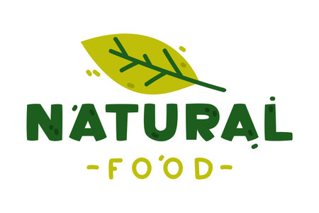 Natural Food Ecology Badge and Green Eco Label or Sticker Vector Templateのイラスト素材