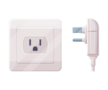 Power Plug and Socket for Connecting Electric Equipment Vector Illustrationのイラスト素材
