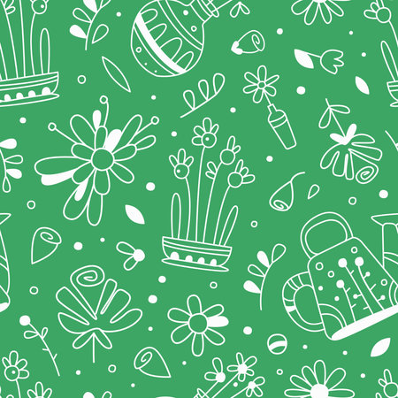 Cute floral seamless pattern background, textile, wallpaper, cover, banner, wrapping paper design hand drawn vectorのイラスト素材