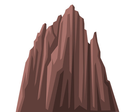 Elevated Mountain Peak and Summit with Bedrock Closeup Vector Illustrationのイラスト素材