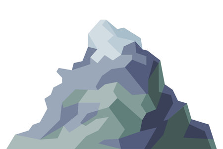 Elevated Mountain Peak and Summit with Bedrock Closeup Vector Illustrationのイラスト素材