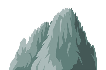 Elevated Mountain Peak and Summit with Bedrock Closeup Vector Illustrationのイラスト素材