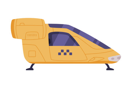 Unmanned Taxi Cab as Future Technology Device Vector Illustrationのイラスト素材