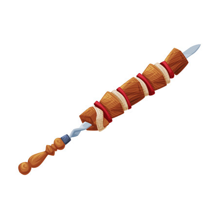 Shashlik or Shashlyk on Skewer as Food of Georgia Country Vector Illustrationのイラスト素材