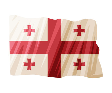 Flag of Georgia as Distinctive Sign and Country Attribute Vector Illustrationのイラスト素材