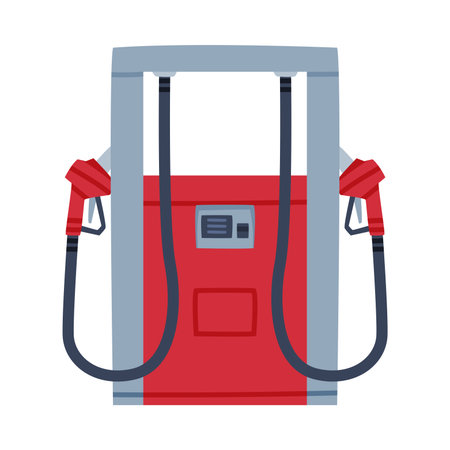 Gas Filling Station with Gasoline Pump as Facility with Fuel for Motor Vehicle Vector Illustrationのイラスト素材