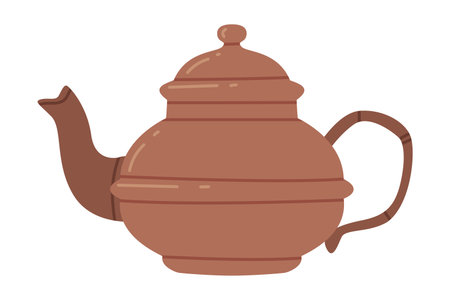 Ceramic Teapot for Brewing Tea as Traditional Istanbul Symbol Vector Illustrationのイラスト素材