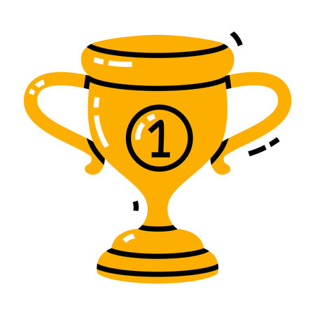 Golden Cup Award for First Place as School Item Vector Illustrationのイラスト素材