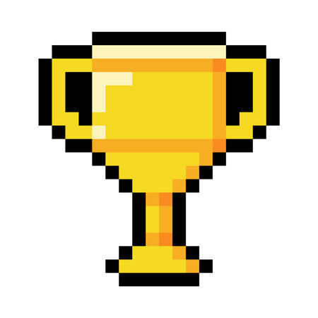 Pixel 8-bit Goblet Object as Video Game Style Element Vector Illustrationのイラスト素材