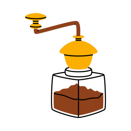 Coffee Grinder as Device for Aromatic Drink Preparation Vector Illustrationのイラスト素材
