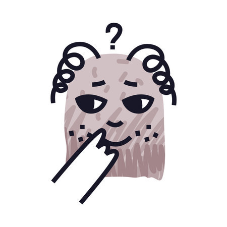 Abstract Comic Face Show Emotion Thinking Vector Illustrationのイラスト素材