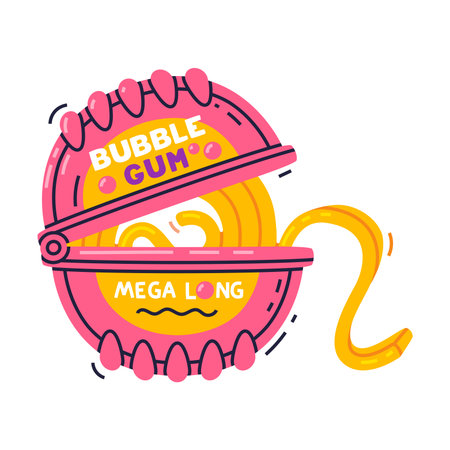 Bubble Gum Roll as Sweet Chewing Gum Vector Illustrationのイラスト素材