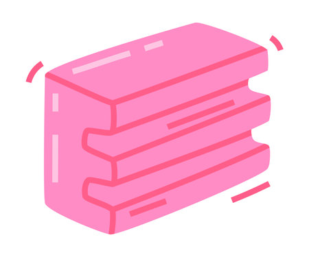 Pink Bubble Gum as Sweet Chewing Gum Vector Illustrationのイラスト素材