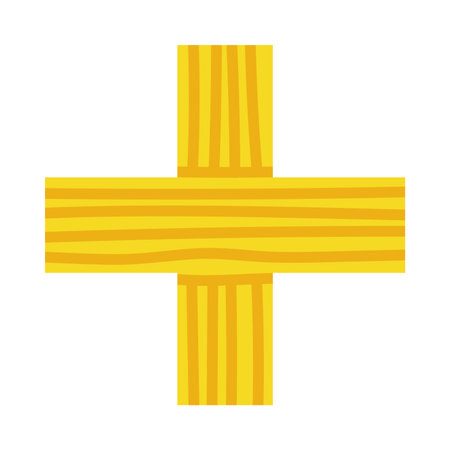 Yellow Cross Geometric Element and Shape for Creative Design Vector Illustrationのイラスト素材