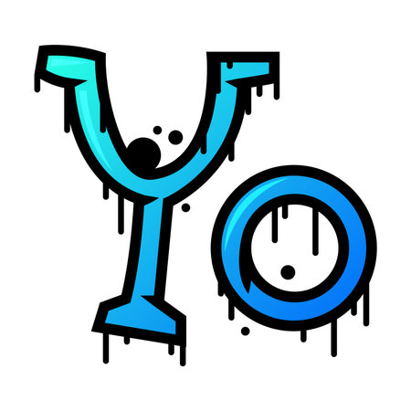 Bright Yo Graffiti as Street Wall Painting Art Vector Illustrationのイラスト素材