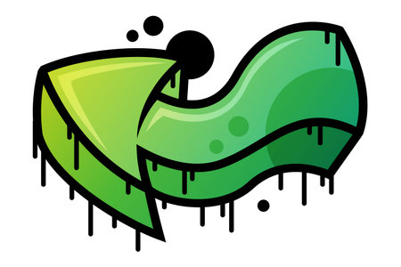 Bright Arrow Graffiti as Street Wall Painting Art Vector Illustrationのイラスト素材