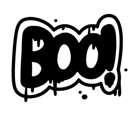 Black Boo Graffiti as Street Wall Painting Art Vector Illustratioのイラスト素材