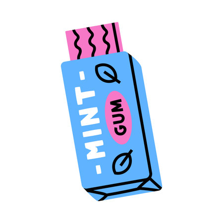 Mint Gum as Bright Item from Nineties Vector Illustrationのイラスト素材