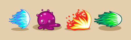 Dangerous Explosives Weapon as Asset for Mobile Game Vector Setのイラスト素材