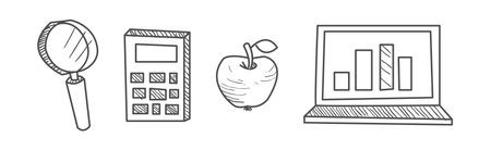 School Object and Supply for Education Vector Setのイラスト素材