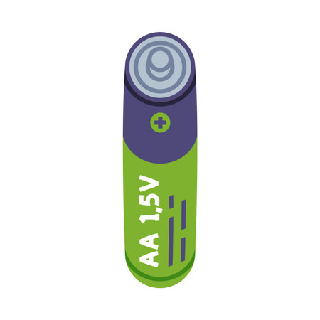 Battery Cylinder Component with Electric Power Vector Illustration