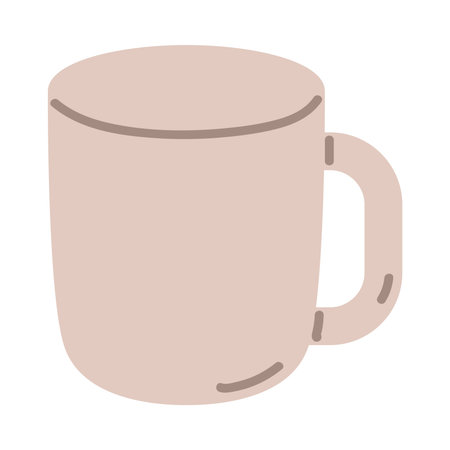 White Ceramic Mug with Handle as Cooking Utensil Vector Illustrationのイラスト素材