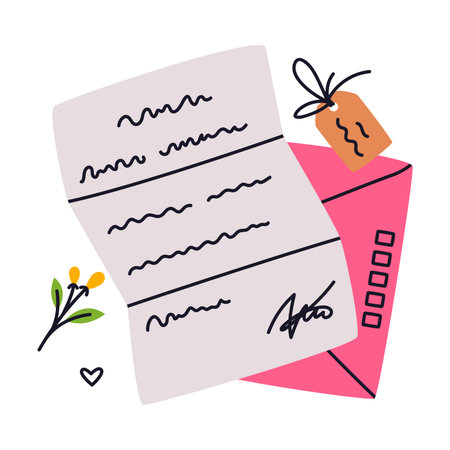Letter Receive and Send with Envelope Vector Illustrationのイラスト素材