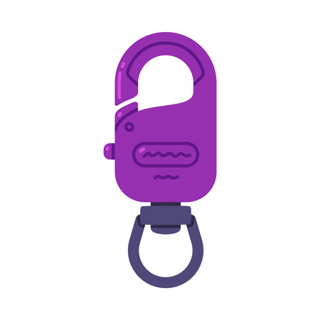 Purple Carabiner or Karabiner as Clip and Shackle Vector Illustrationのイラスト素材