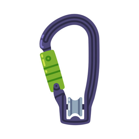 Carabiner or Karabiner as Clip and Shackle Vector Illustrationのイラスト素材