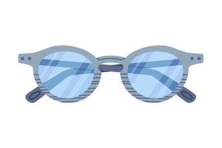 Pair of Glasses and Shades for Sun Shine Protection Vector Illustrationのイラスト素材