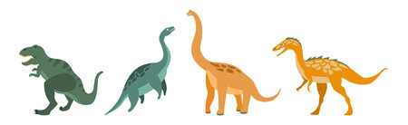 Dinosaur Wild Beast and Prehistoric Animal Vector Setのイラスト素材